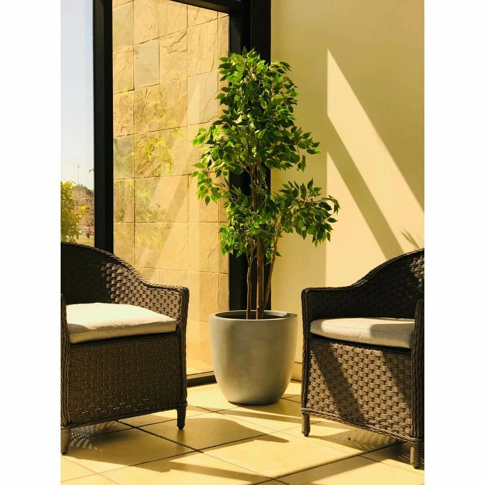 KANTE 10 in. W Round Slate Gray Concrete/Fiberglass Indoor Outdoor Elegant Planter 8 KANTE 10 in. W Round Slate Gray Concrete/Fiberglass Indoor Outdoor Elegant Planter - Image 6