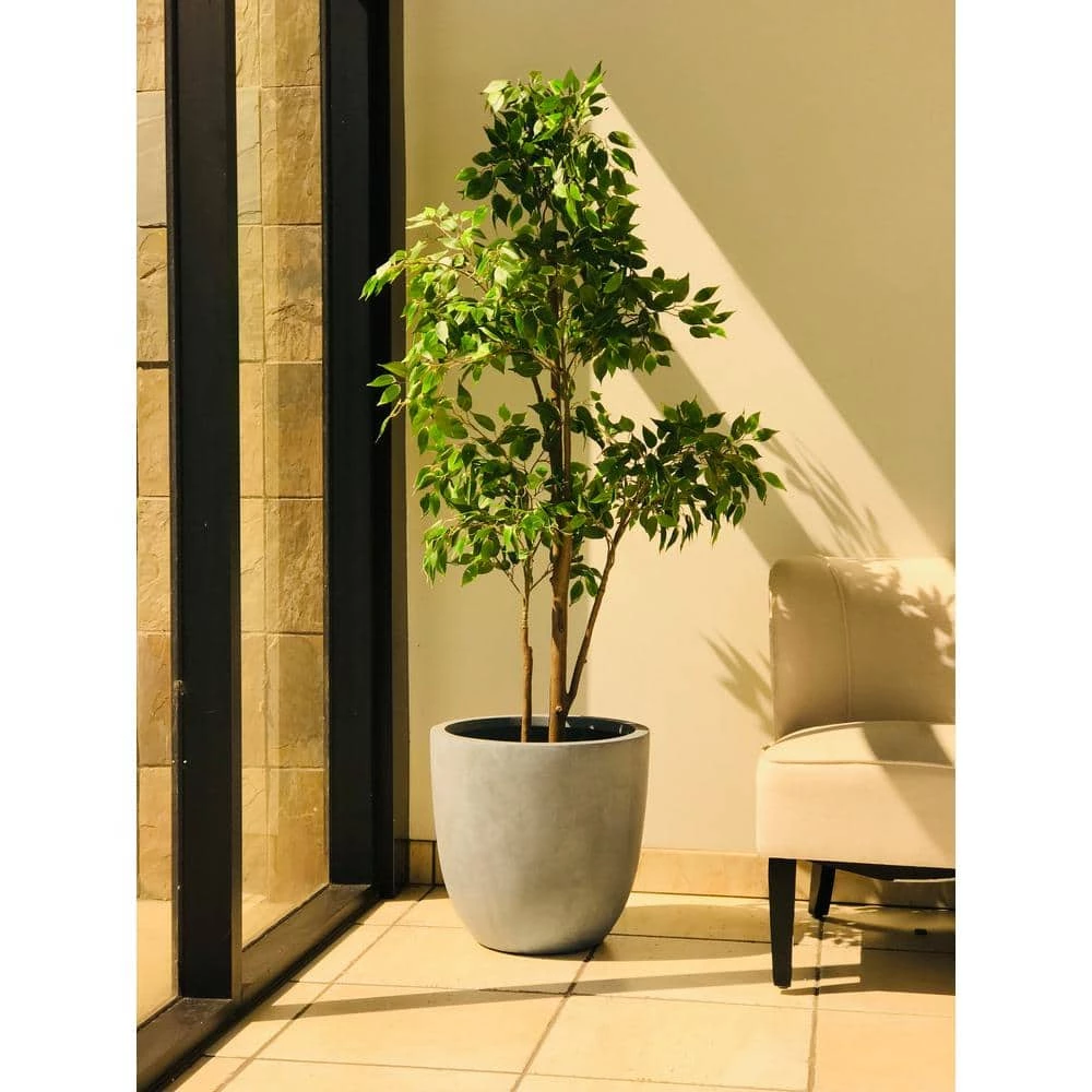 KANTE 10 in. W Round Slate Gray Concrete/Fiberglass Indoor Outdoor Elegant Planter 3 KANTE 10 in. W Round Slate Gray Concrete/Fiberglass Indoor Outdoor Elegant Planter