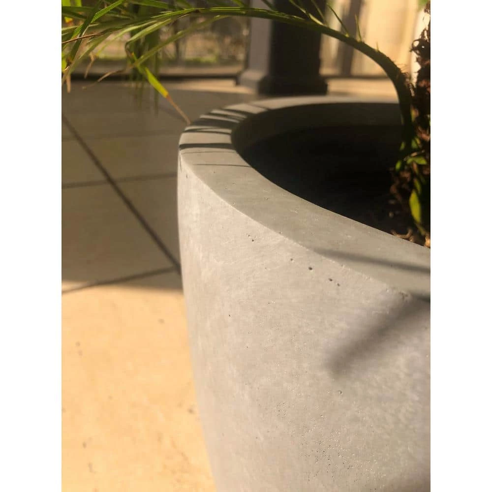 KANTE 10 in. W Round Slate Gray Concrete/Fiberglass Indoor Outdoor Elegant Planter 4 KANTE 10 in. W Round Slate Gray Concrete/Fiberglass Indoor Outdoor Elegant Planter - Image 2