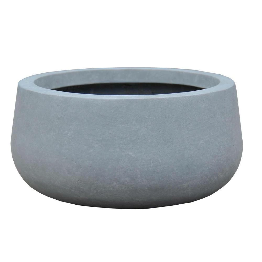 KANTE 20 in. W Round Slate Gray Lightweight Concrete/Fiberglass Indoor Outdoor Elegant Bowl Planter 6 KANTE 20 in. W Round Slate Gray Lightweight Concrete/Fiberglass Indoor Outdoor Elegant Bowl Planter - Image 4
