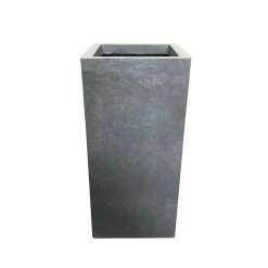 KANTE 20 in. H Square Slate Gray Lightweight Concrete/Fiberglass Indoor Outdoor Elegant Tall Planter -VIGOR Plants Shop slate gray kante plant pots osf0002a c60611 44 1000