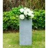 KANTE 24 in. H Square Slate Gray Concrete/Fiberglass Indoor Outdoor Elegant Tall Planter -VIGOR Plants Shop slate gray kante plant pots osf0002b c60611 64 1000