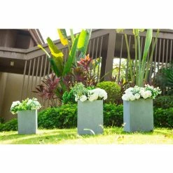 KANTE 19 in. x 16 in. and 13 in. H Square Slate Gray Concrete/Fiberglass Indoor Outdoor Elegant Planters (Set of 3) 15 KANTE 19 in. x 16 in. and 13 in. H Square Slate Gray Concrete/Fiberglass Indoor Outdoor Elegant Planters (Set of 3) -VIGOR Plants Shop slate gray kante plant pots osf0007abc c60611 44 1000