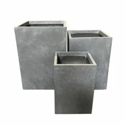 KANTE 19 in. x 16 in. and 13 in. H Square Slate Gray Concrete/Fiberglass Indoor Outdoor Elegant Planters (Set of 3) 12 KANTE 19 in. x 16 in. and 13 in. H Square Slate Gray Concrete/Fiberglass Indoor Outdoor Elegant Planters (Set of 3) -VIGOR Plants Shop slate gray kante plant pots osf0007abc c60611 c3 1000