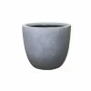 KANTE 9 in. Tall Slate Gray Lightweight Concrete Modern Outdoor Round Planter -VIGOR Plants Shop slate gray kante plant pots rc0050a c60611 64 1000