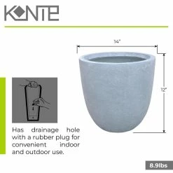 KANTE 12 in. Tall Slate Gray Lightweight Concrete Round Modern Outdoor Planter 15 KANTE 12 in. Tall Slate Gray Lightweight Concrete Round Modern Outdoor Planter -VIGOR Plants Shop slate gray kante plant pots rc0050b c60611 44 1000