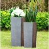 KANTE 28 in and 24 in. H Square Timber Ridge Concrete/Fiberglass Indoor Outdoor Elegant Tall Planters (Set of 2) -VIGOR Plants Shop timber ridge kante plant pots osf0218bc c80811 64 1000