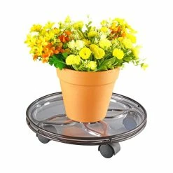 Vigoro 13.6 in. x 13.6 in. x 2.8 in. Brown Metal Plant Caddy -VIGOR Plants Shop vigoro planter caddies 154208 4f 1000