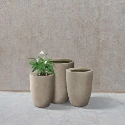 KANTE 22.4", 20.4" and 18.1"H Round Weathered Finish Concrete Planters Set of 3, Outdoor Indoor w/Drainage Hole & Rubber Plug -VIGOR Plants Shop weathered concrete kante plant pots rc0153bcd c80021 2 1f 1000
