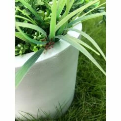 KANTE 12.9 in. Dia, Pure White Lightweight Concrete Modern Cylinder Outdoor Planter -VIGOR Plants Shop white kante plant pots rc0119b c80011 1f 1000