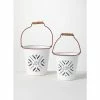 SULLIVANS White Joy Snowflake Metal Bucket (Set of 2) -VIGOR Plants Shop white sullivans plant pots met1751 64 1000