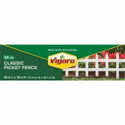 Vigoro 36 in. Wood Picket Garden Fence 11 Vigoro 36 in. Wood Picket Garden Fence -VIGOR Plants Shop white vigoro garden fencing rc 74w 1f 1000