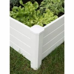 Vigoro 4 ft. x 4 ft. x 15 in. White Vinyl Raised Garden Bed 12 Vigoro 4 ft. x 4 ft. x 15 in. White Vinyl Raised Garden Bed -VIGOR Plants Shop white vigoro raised planter boxes 26001v 1f 1000