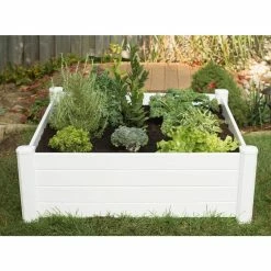 Vigoro 4 ft. x 4 ft. x 15 in. White Vinyl Raised Garden Bed 11 Vigoro 4 ft. x 4 ft. x 15 in. White Vinyl Raised Garden Bed -VIGOR Plants Shop white vigoro raised planter boxes 26001v 4f 1000