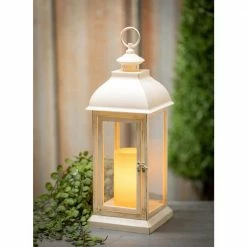 SULLIVANS 17.5 in. Lantern with LED Pillar Candle -VIGOR Plants Shop whites sullivans outdoor lanterns gl43857 1f 1000