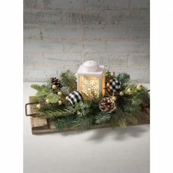 SULLIVANS 8.75 in. Snowflake Lantern with LED Pillar Candle -VIGOR Plants Shop whites sullivans outdoor lanterns sea44233ln 44 1000