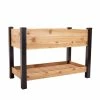 Vigoro 2 ft. x 4 ft. Elevated Cedar Garden Bed with Shelf (Vinyl Legs) -VIGOR Plants Shop wood vigoro raised planter boxes 445190 64 1000
